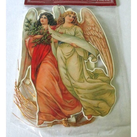 Vintage Die Cut Embossed Card and Note Tags Lot 1990s Shackman Angels Bear - Picture 2 of 9